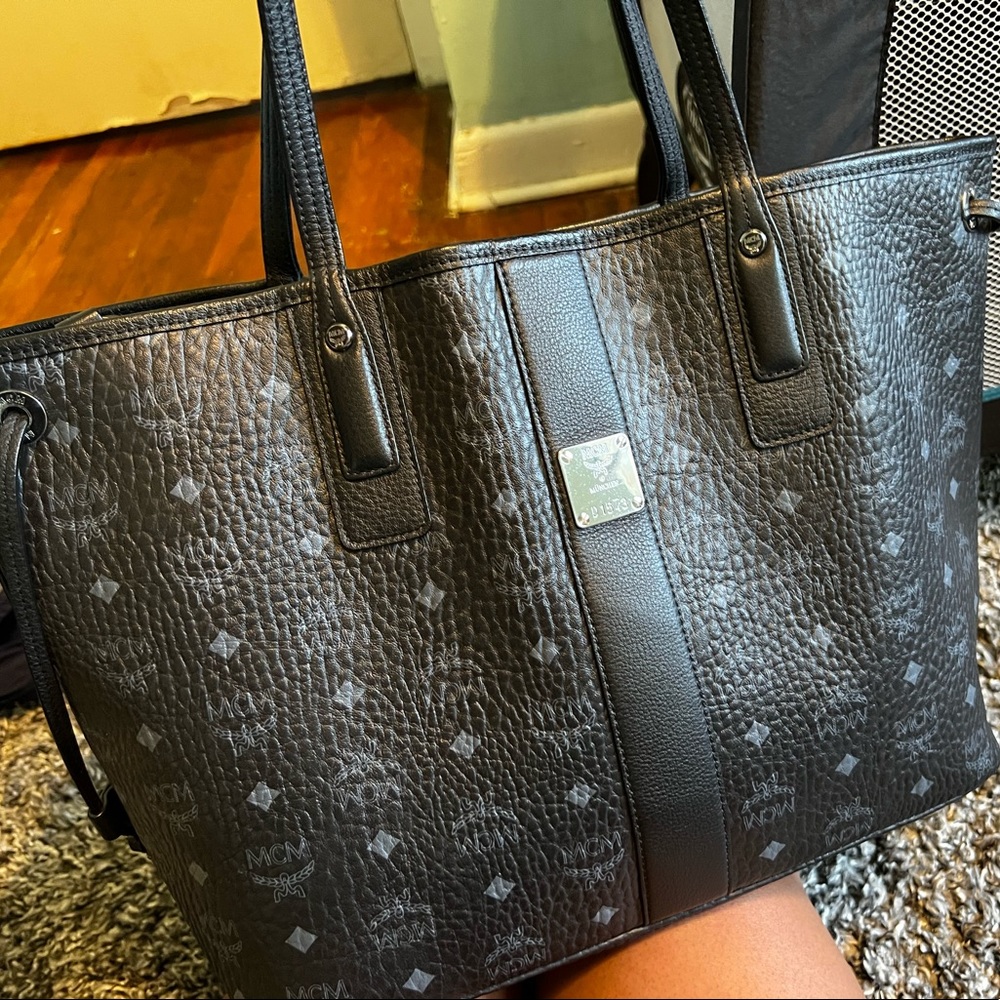 Black MCM Reversible LIZ Shopper